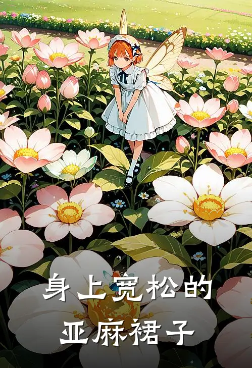 身上宽松的亚麻裙子