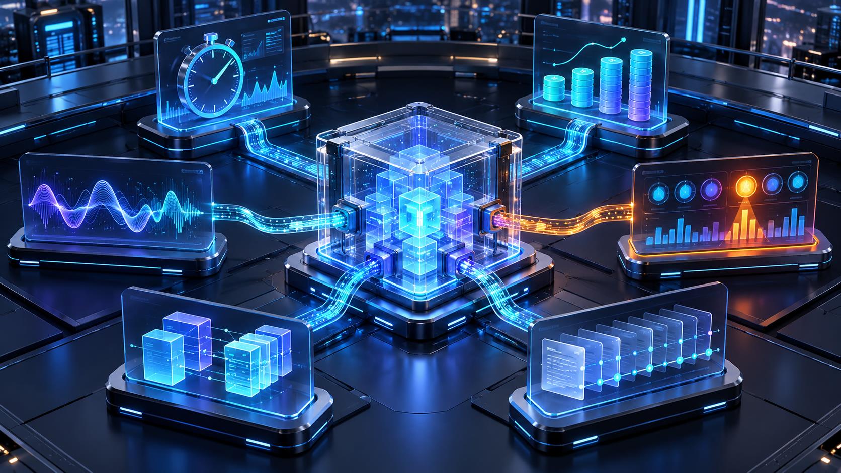 延迟、Token、错误和上下文可观测性 3D 示意图